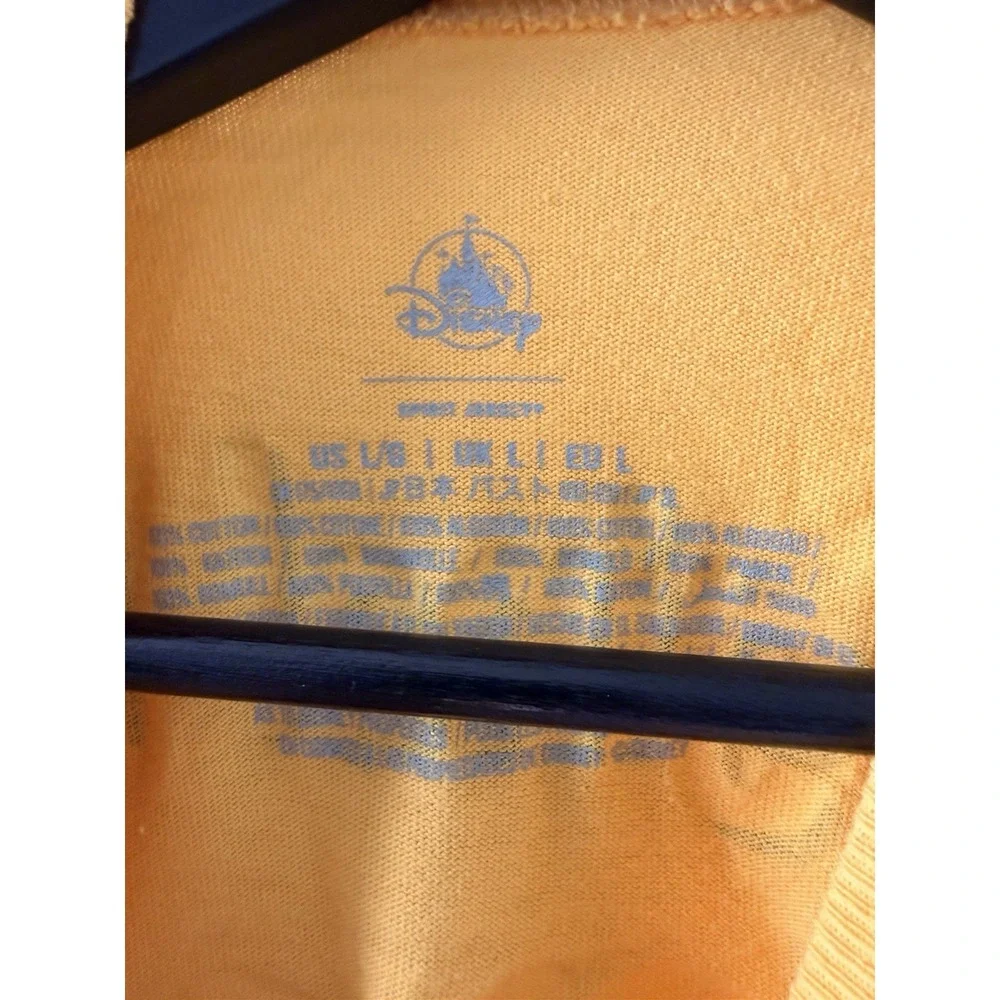 Disney Parks Orange Bird Spirit Jersey Long Sleeve Yellow All Over Print Size L